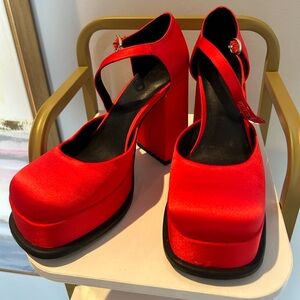 Red Platform Heels